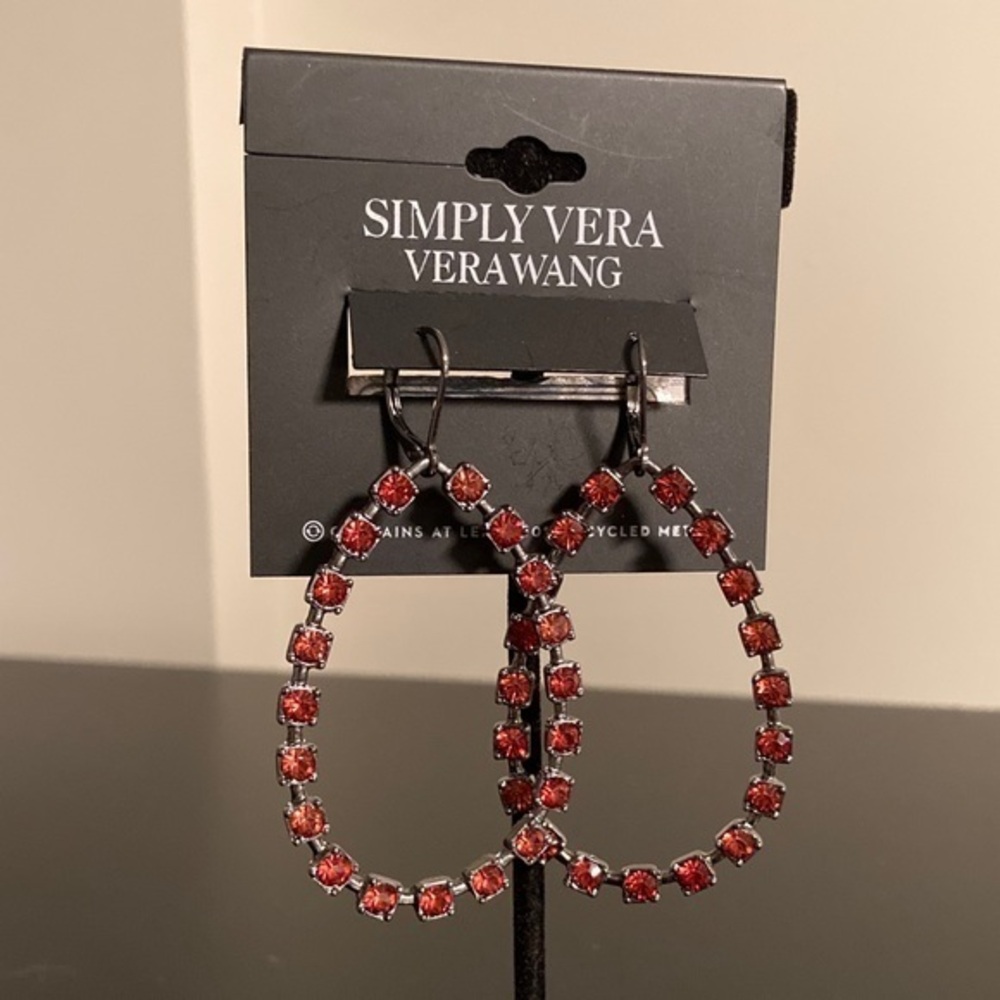 Simply Vera Vera Wang Ruby Red Crystal Earrings